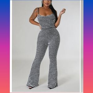 Striped Black and White Jumpsuit
